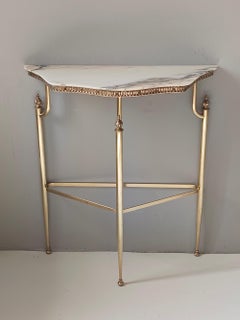 Brass and Portuguese Pink Marble Console Table,  Italy