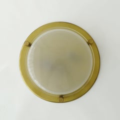 Brass and Pressed Glass Wall Lamp Attributed to Ignazio Gardella for Azucena