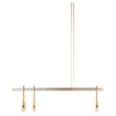 Brass and Quartz Crystal Pendant Light, Abacus 900 by Christopher Boots