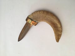 Brass and Ram's Horn Letter Opener