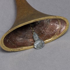 Brass and Rattan Bell, attributed to Carl Aubock, Mid-Century, Austria