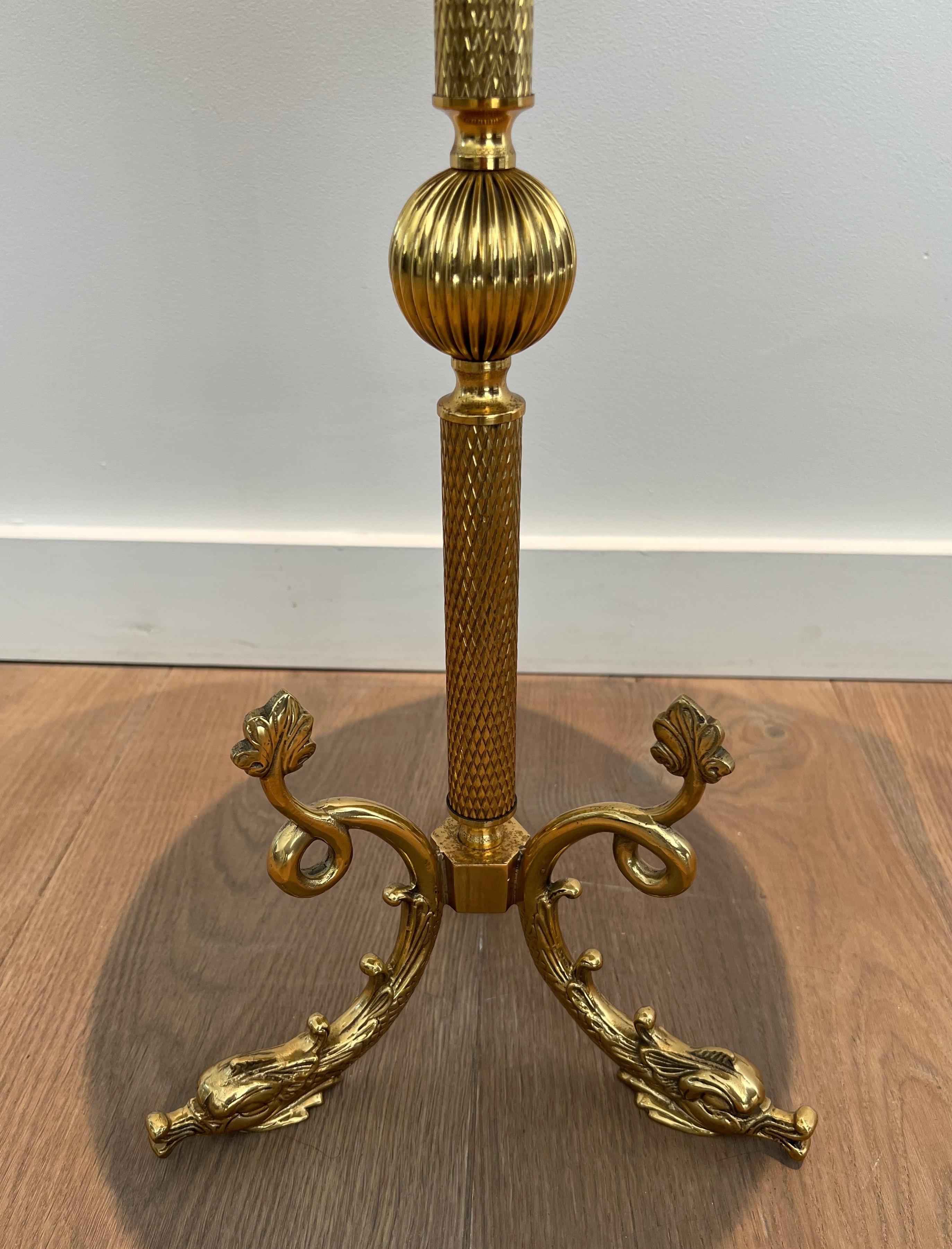 Brass and Red Celluloid Gueridon after Maison Jansen For Sale 5