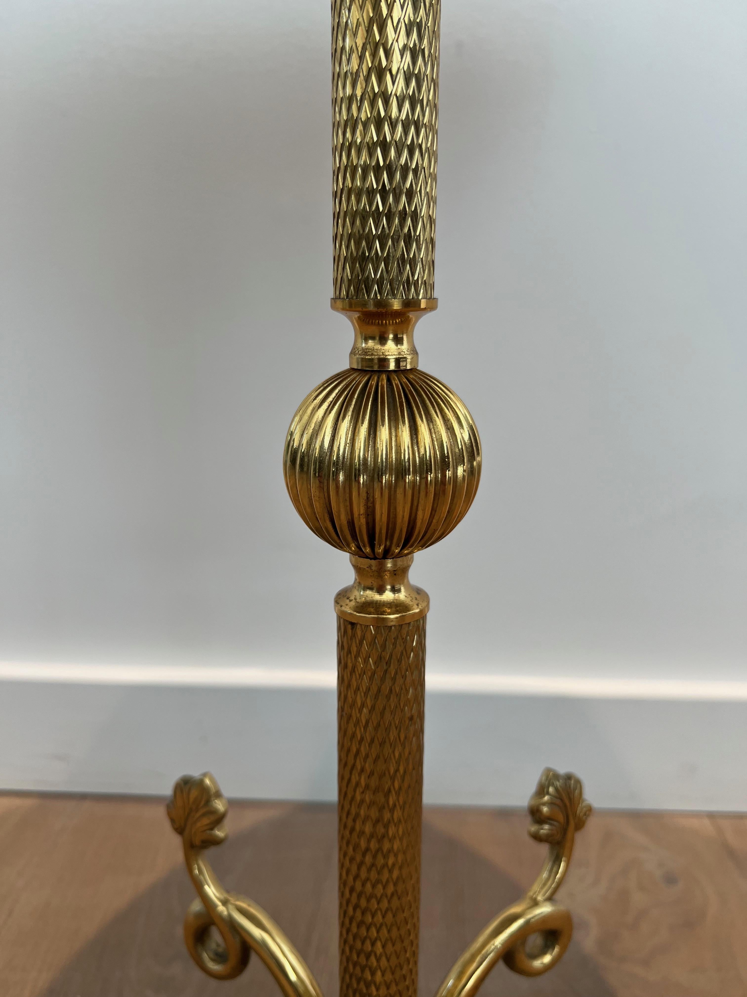 Brass and Red Celluloid Gueridon after Maison Jansen For Sale 12
