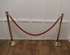 Brass and Red Rope Barrier a Useful Piece from an Old Theatre