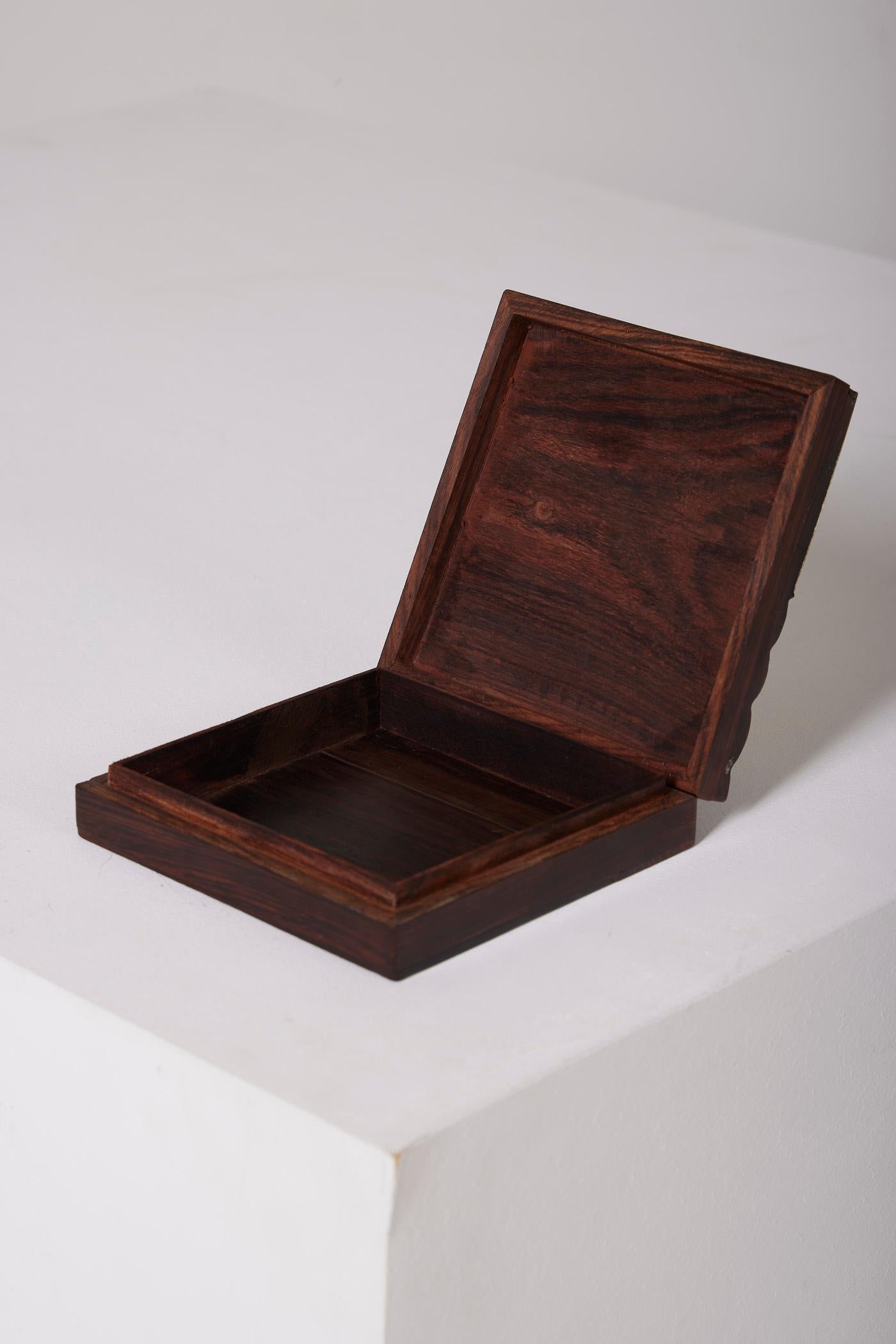 Brass and rosewood box In Good Condition In PARIS, FR