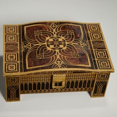 Brass and Rosewood German Art Nouveau Jugendstil Period Jewelry by Erhard Sohne