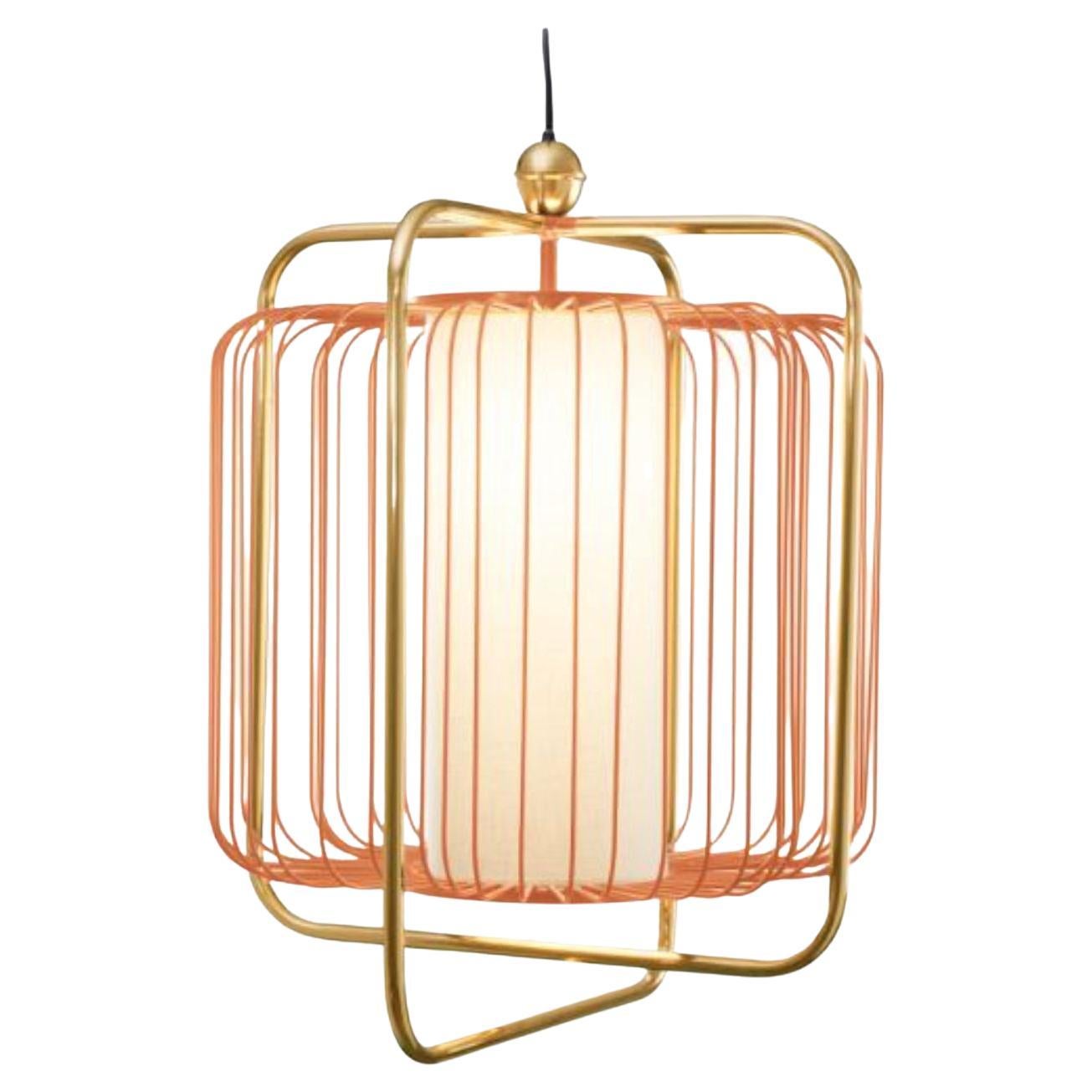 Brass and Salmon Jules Suspension Lamp by Dooq