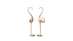Brass and Shell Flamingos from Gabriella Binazzi