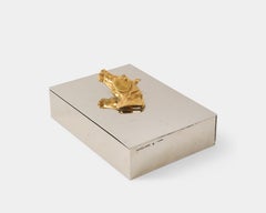 Brass and Silver Plated Box with Horse Decoration by Hermes, France, c. 1955