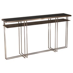 Brass and Slate Handcrafted Console Signed by Novocastrian