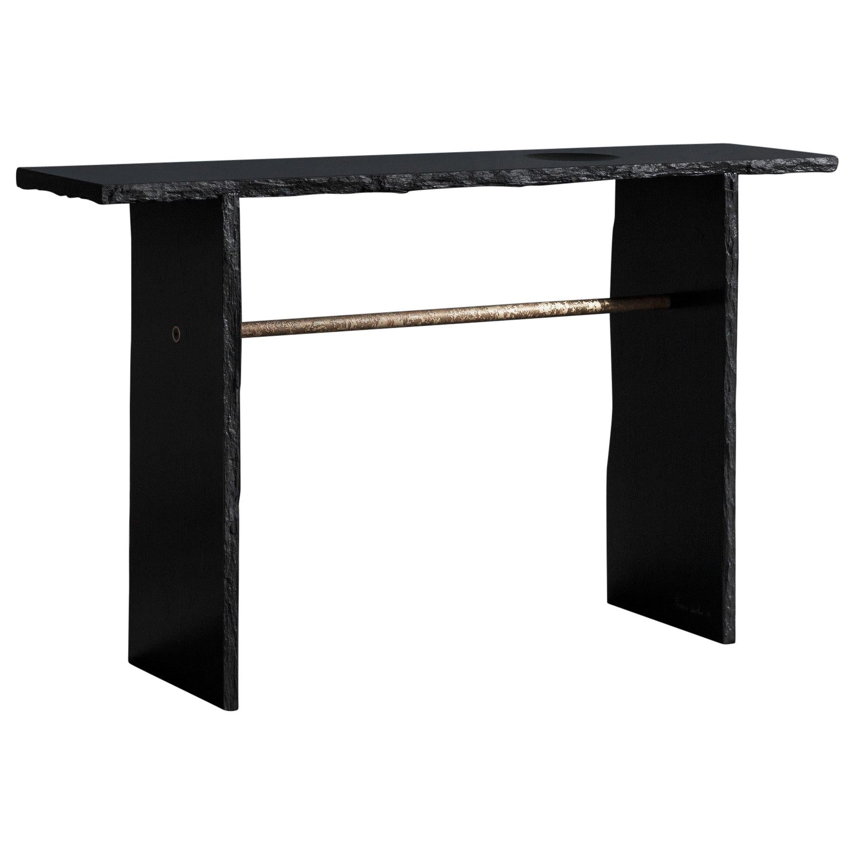 Pace Console / Sofa Table by Leon Rosen in Brass and Glass at 1stDibs