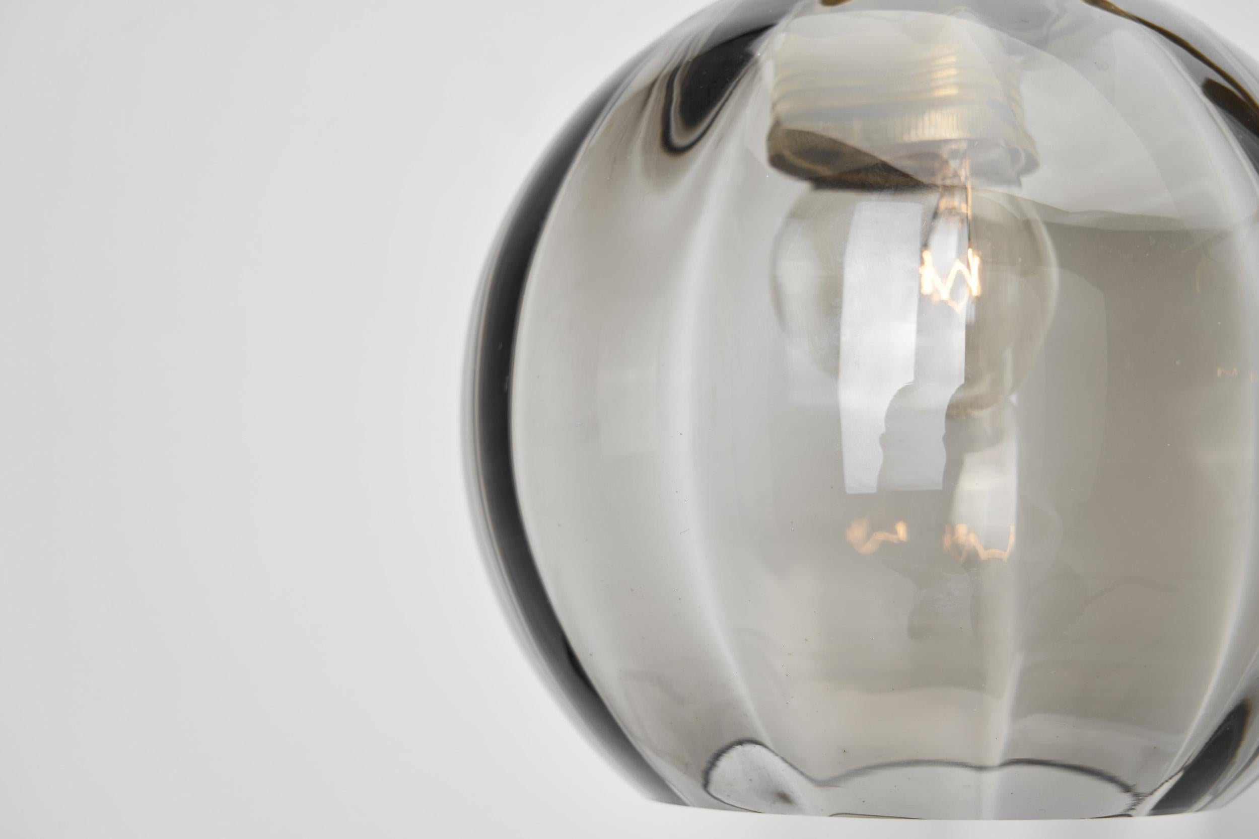 Brass and Smoke Glass Wall Light by Holger Johansson, Sweden 20th Century For Sale 8