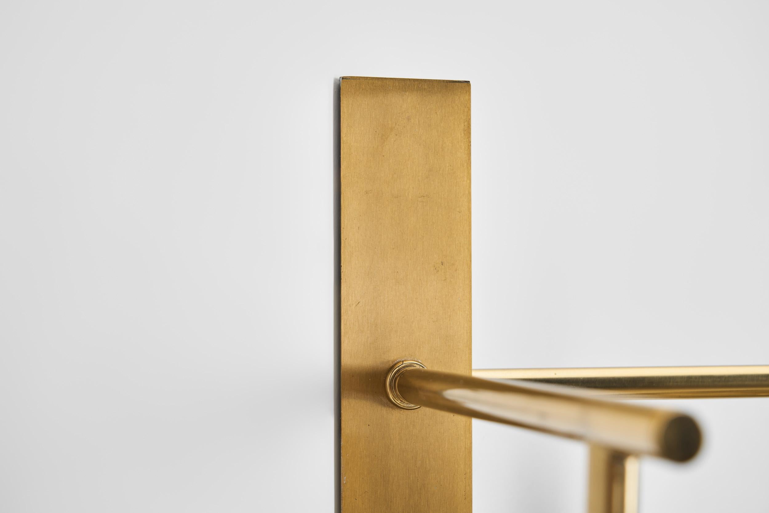 Brass and Smoke Glass Wall Light by Holger Johansson, Sweden 20th Century For Sale 11