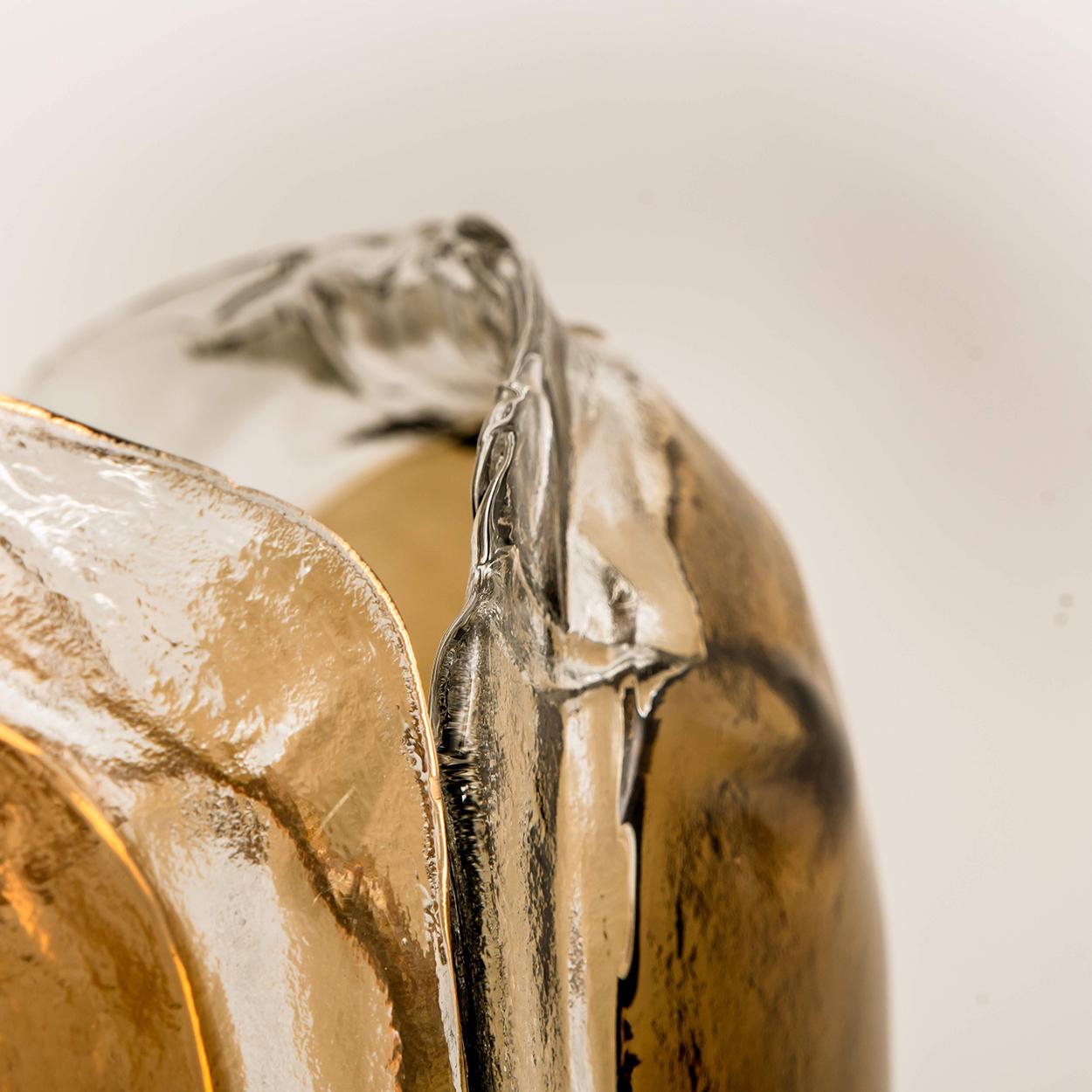 Brass and Smoked Blown Murano Glass Pendant Light by Kalmar, 1960s 5