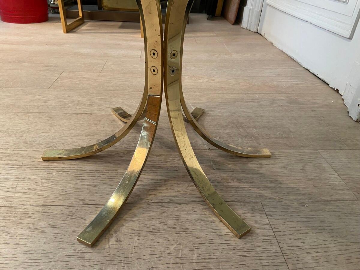 Brass and Smoked Glass Coffee Table For Sale 2