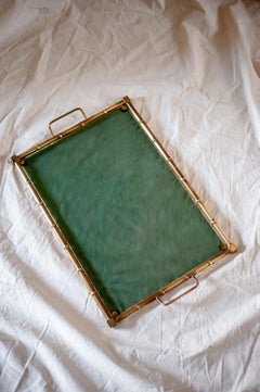 Brass and Smoked Glass Tray – 1970s