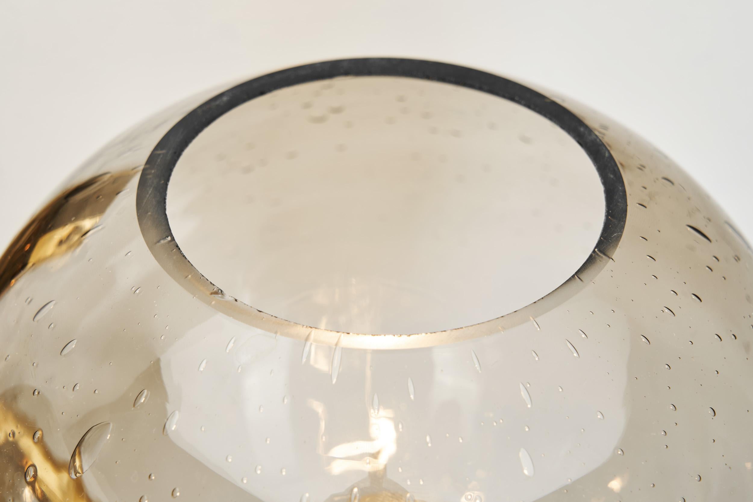 Brass and Smoked Glass Wall Light for Westal, Sweden 1970s For Sale 6