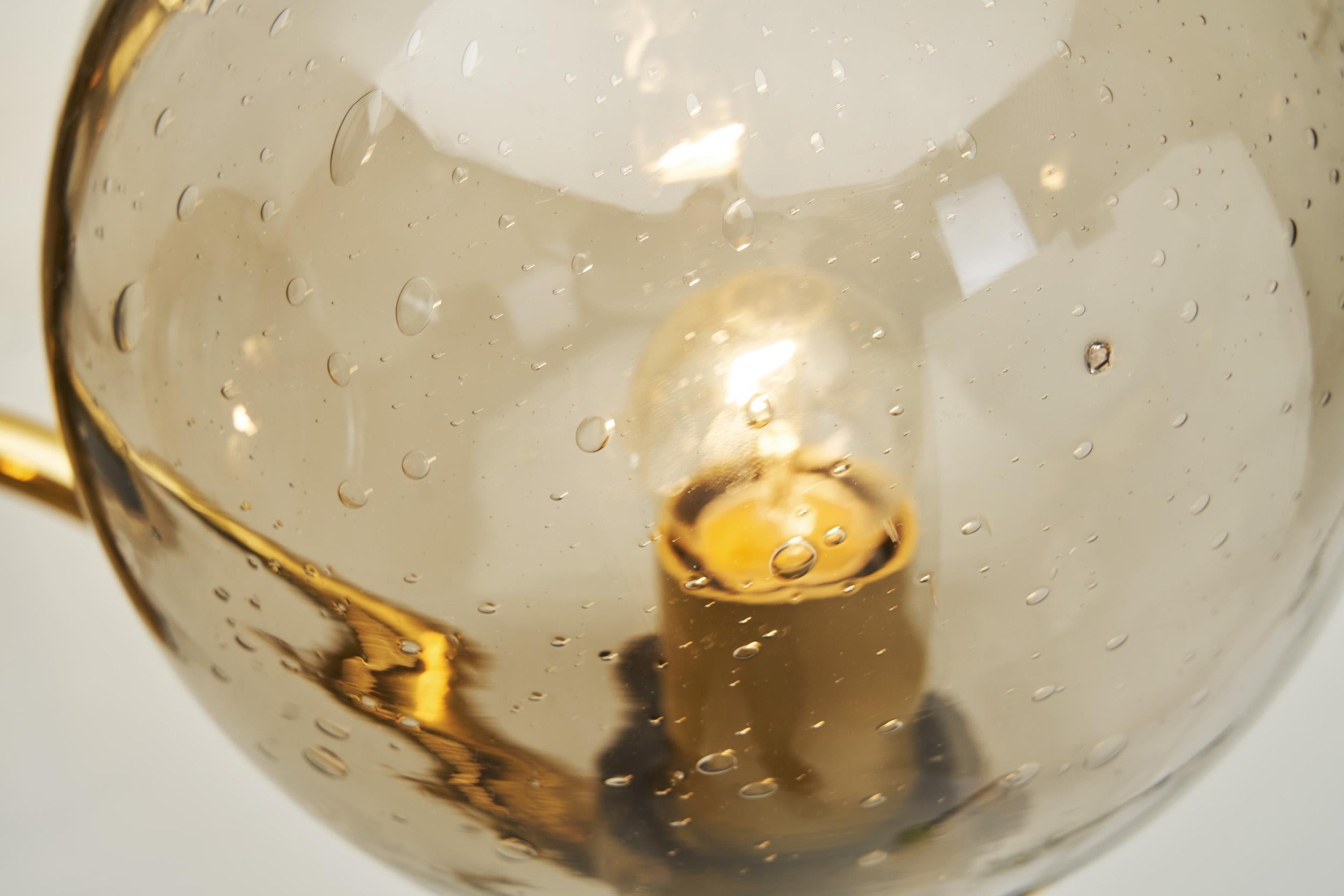 Brass and Smoked Glass Wall Light for Westal, Sweden 1970s For Sale 7