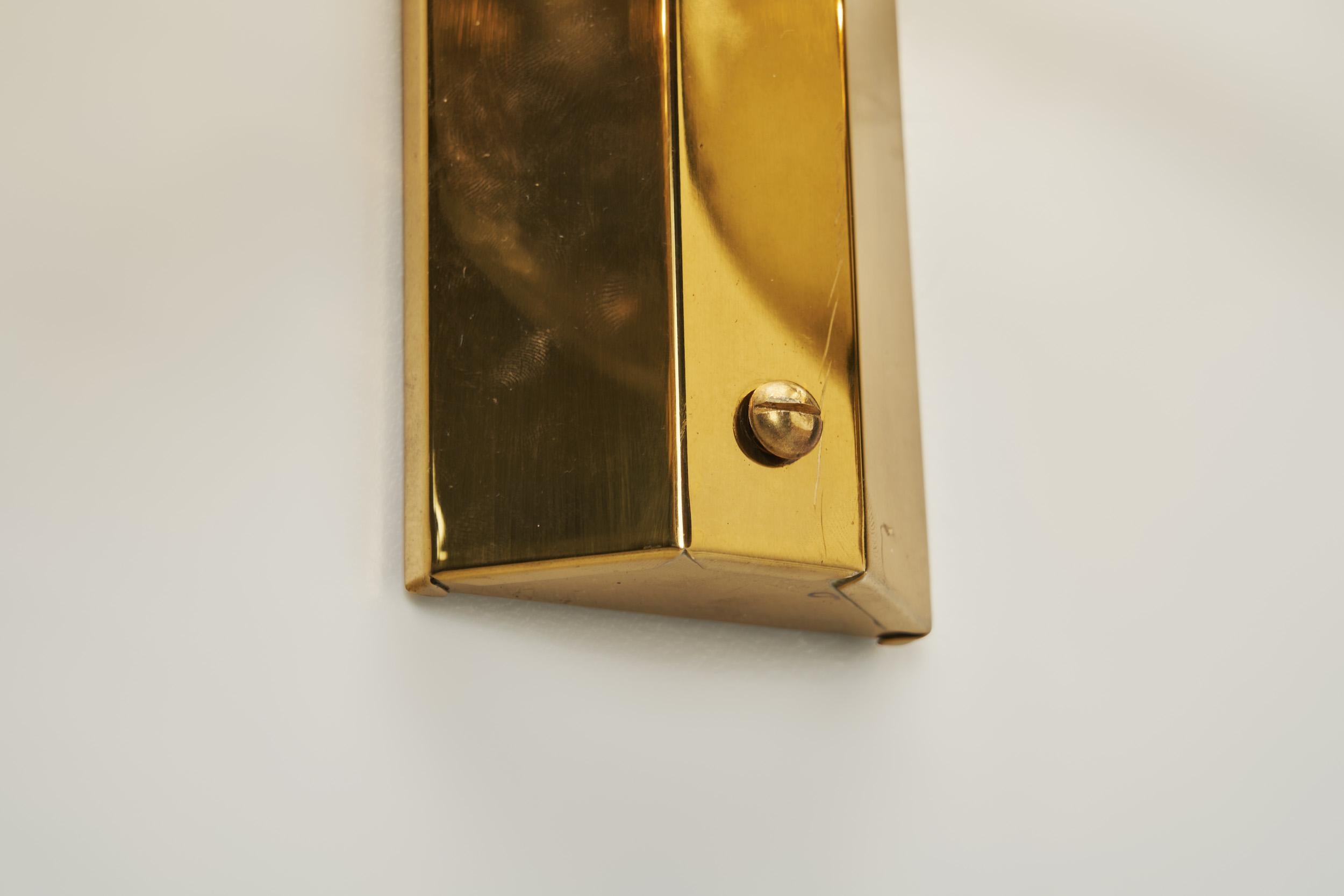 Brass and Smoked Glass Wall Light for Westal, Sweden 1970s For Sale 11