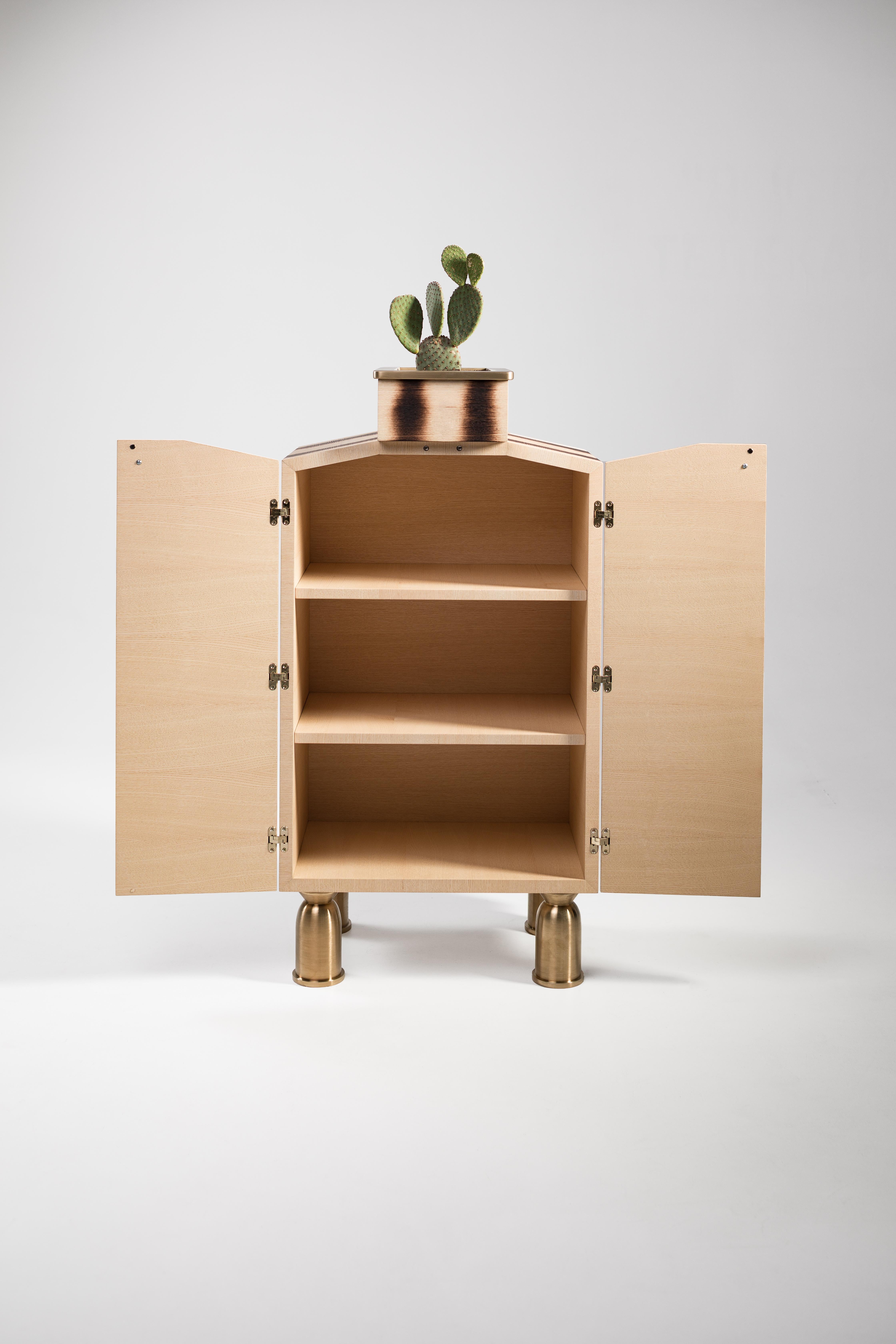 Brass And Solid Wood Bugs Cabinet by PANOPTIKUM COLLECTIONS Neuf - En vente à Geneve, CH