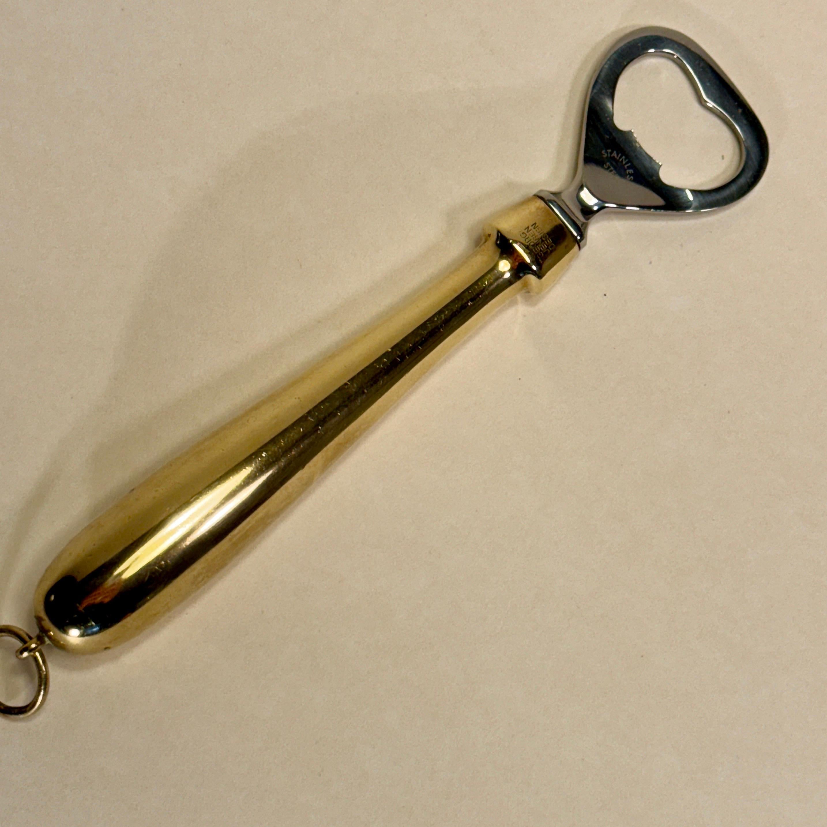 Brass and Stainless Steel Bottle Opener by Henning Koppel for George Jensen  For Sale 1