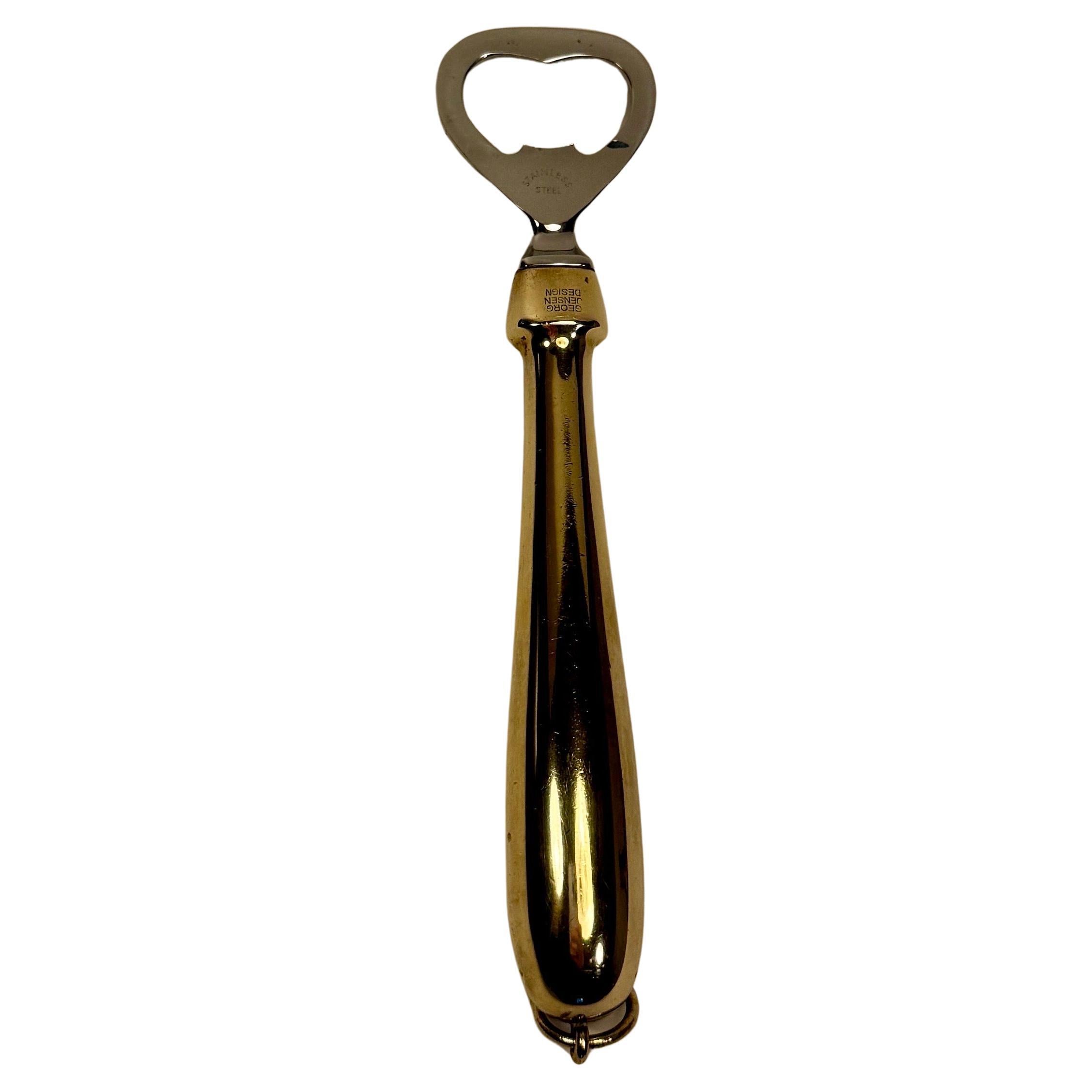 Brass and Stainless Steel Bottle Opener by Henning Koppel for George Jensen  For Sale