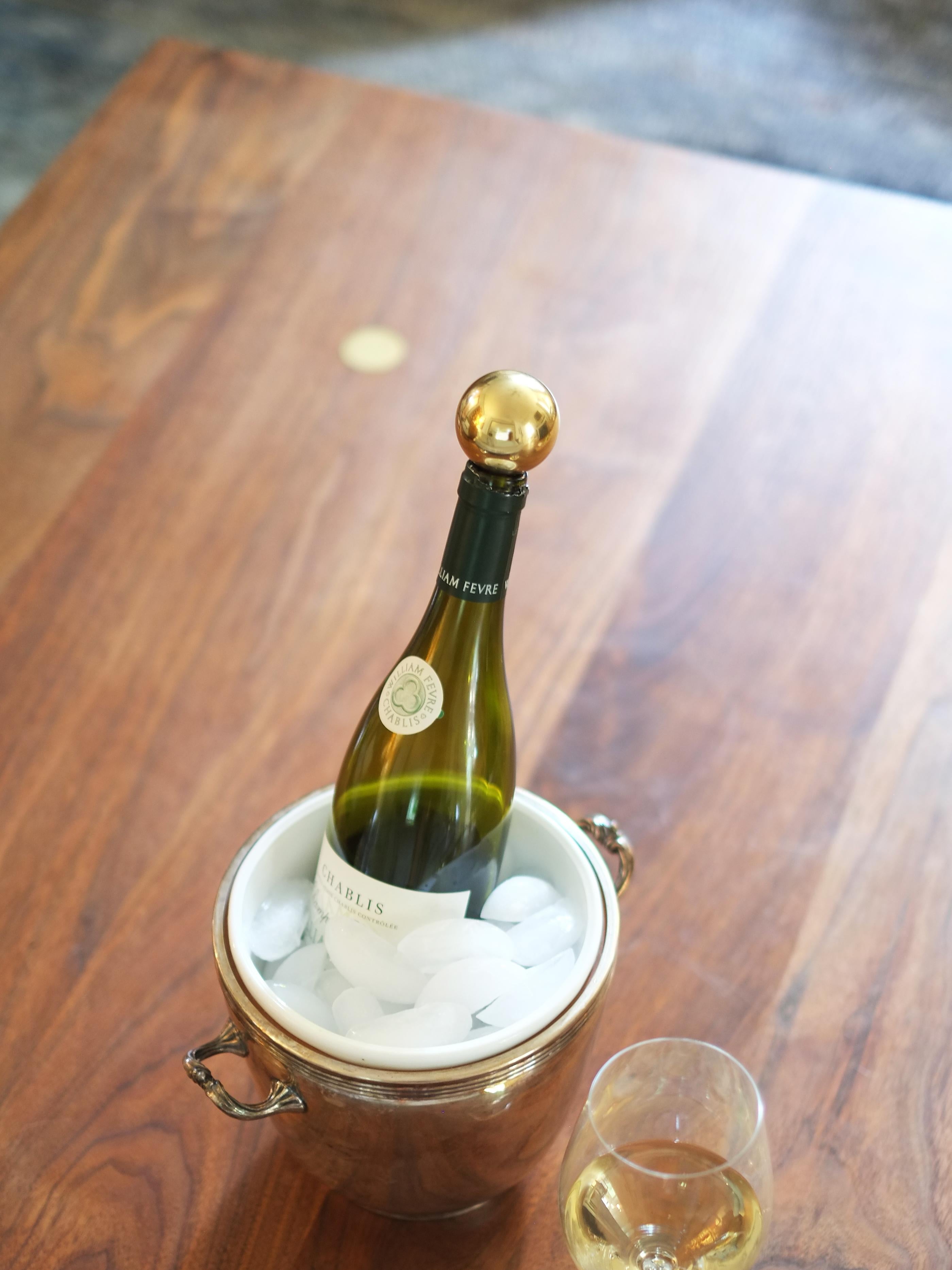 Contemporary Brass and Steel Mass Wine Stoppers by Fort Standard, in Stock 1