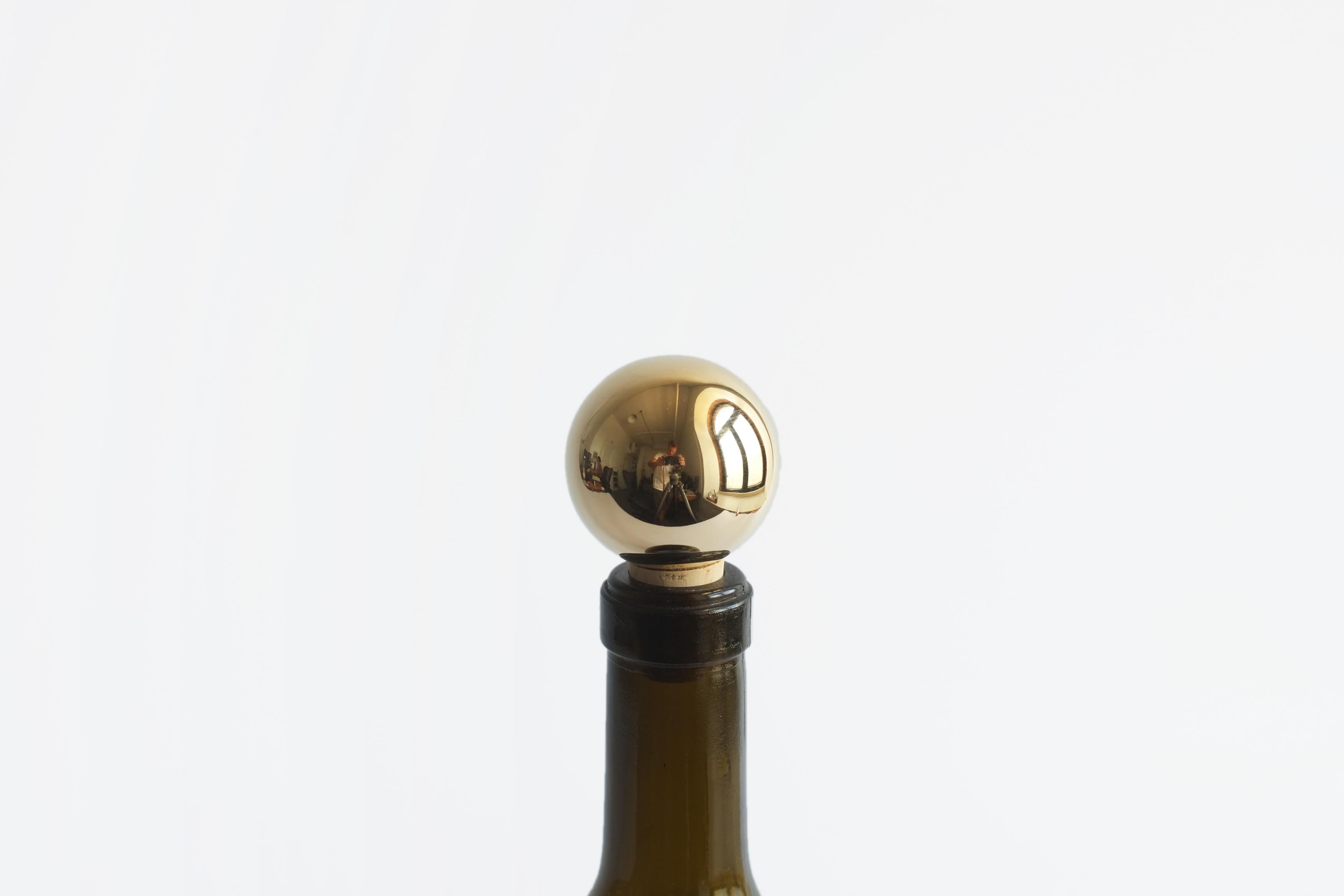 Contemporary Brass and Steel Mass Wine Stoppers by Fort Standard, in Stock 4