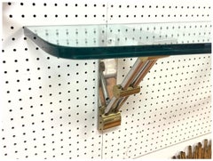 Brass and Stainless Steel Wall Shelf