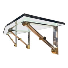 Mensola a muro in ottone e acciaio inox