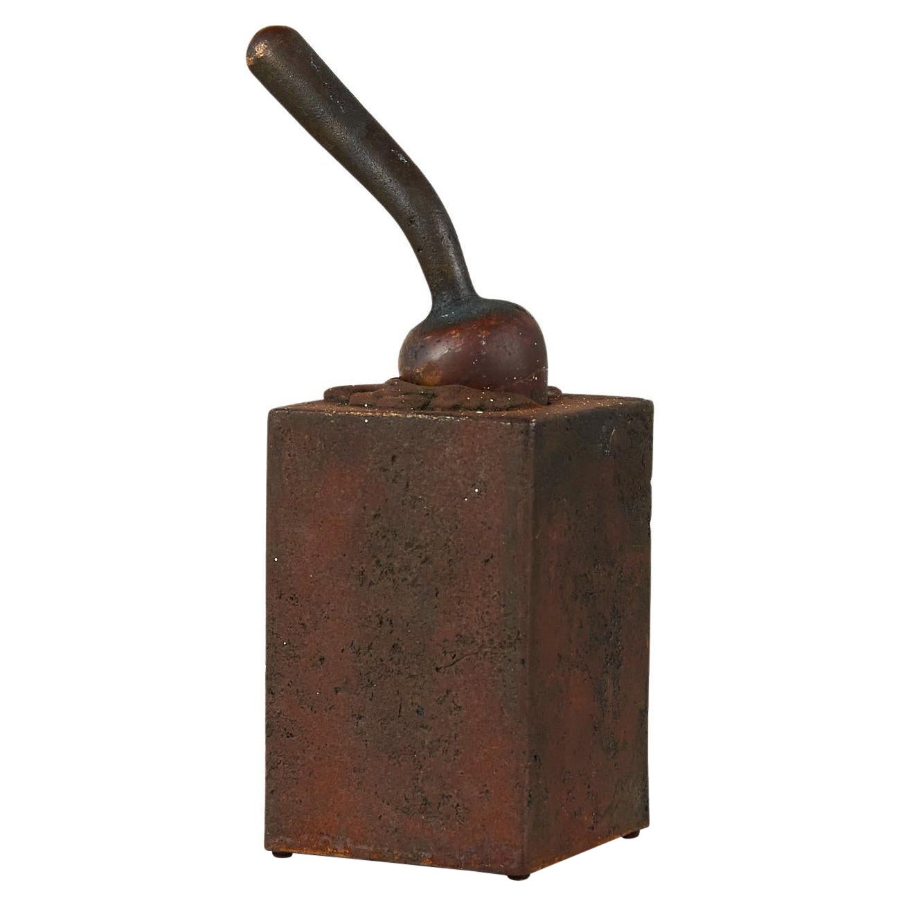 Scultura astratta in ottone e acciaio in vendita