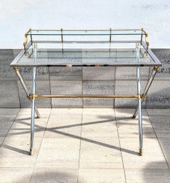 Brass and Steel Desk by Maison Jansen, France 1960s