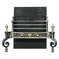 Brass and Steel Firegrate in The Georgian Style, 19th Century
