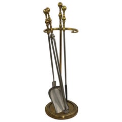 Brass and Steel Fireplace Tool Set