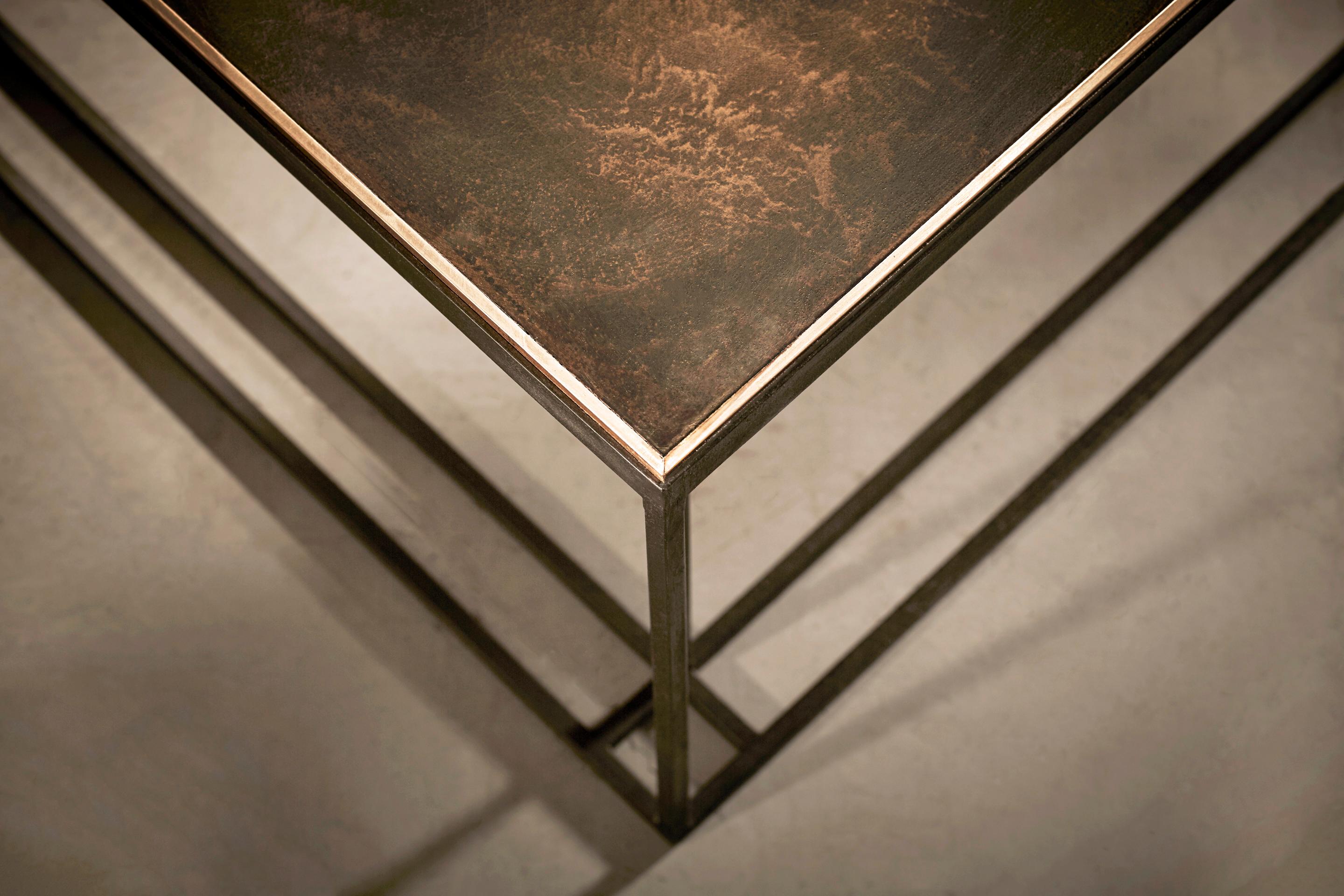 Brass and steel handcrafted coffee table and signed by Novocastrian
Materials: Patinated brass, blackened steel
Measures: 90cm (length) x 60cm (width) x 35cm (height).
Custom sizes available.

Novocastrian

We are metalworkers, architects,