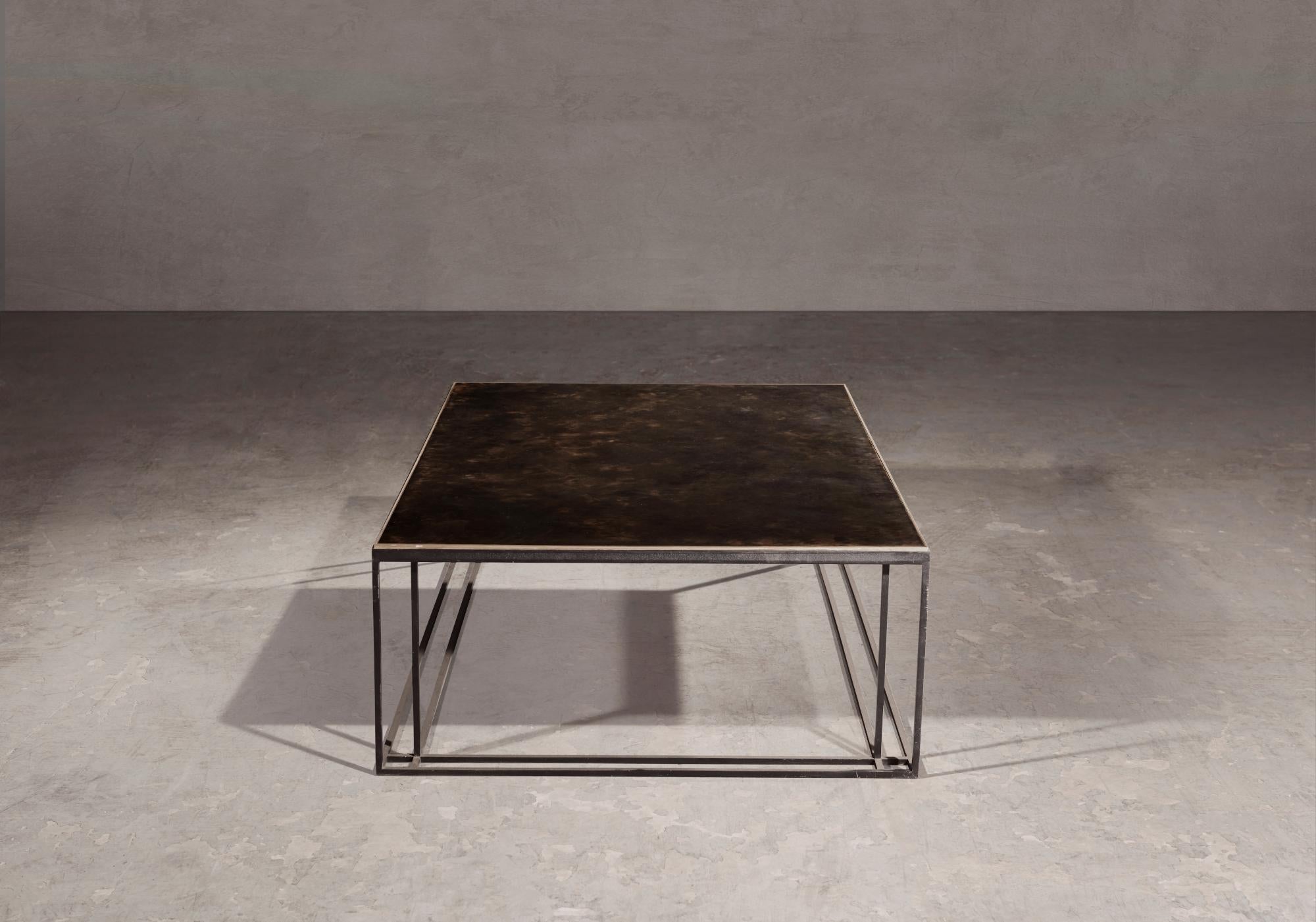 Modern Brass and Steel Handcrafted Coffee Table and Signed by Novocastrian