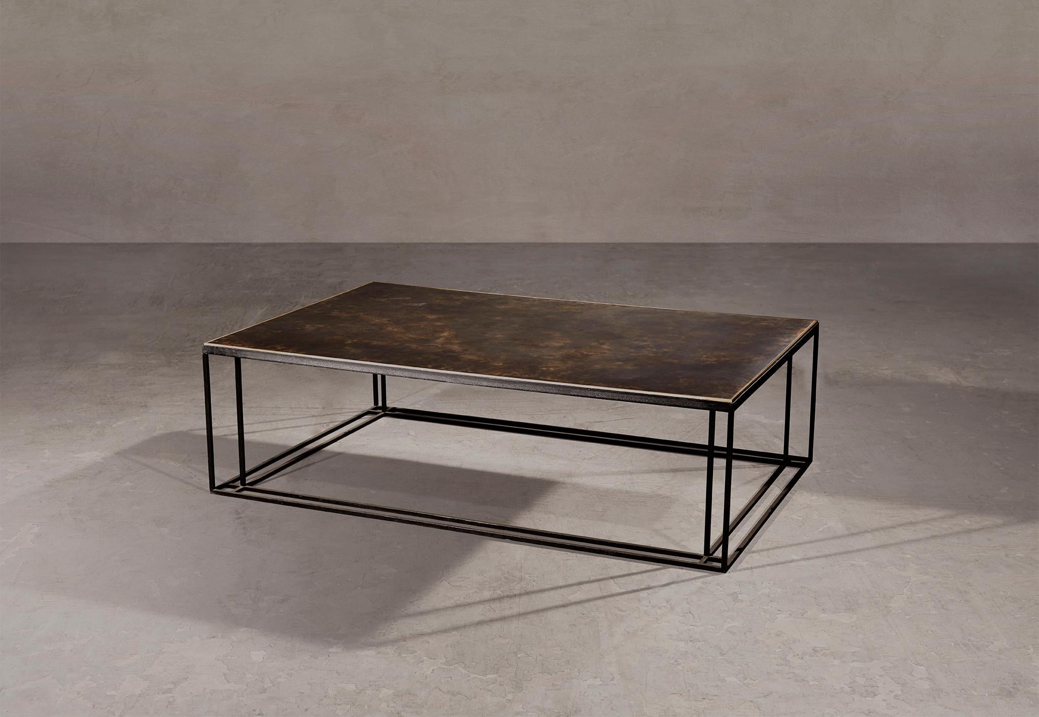 English Brass and Steel Handcrafted Coffee Table and Signed by Novocastrian