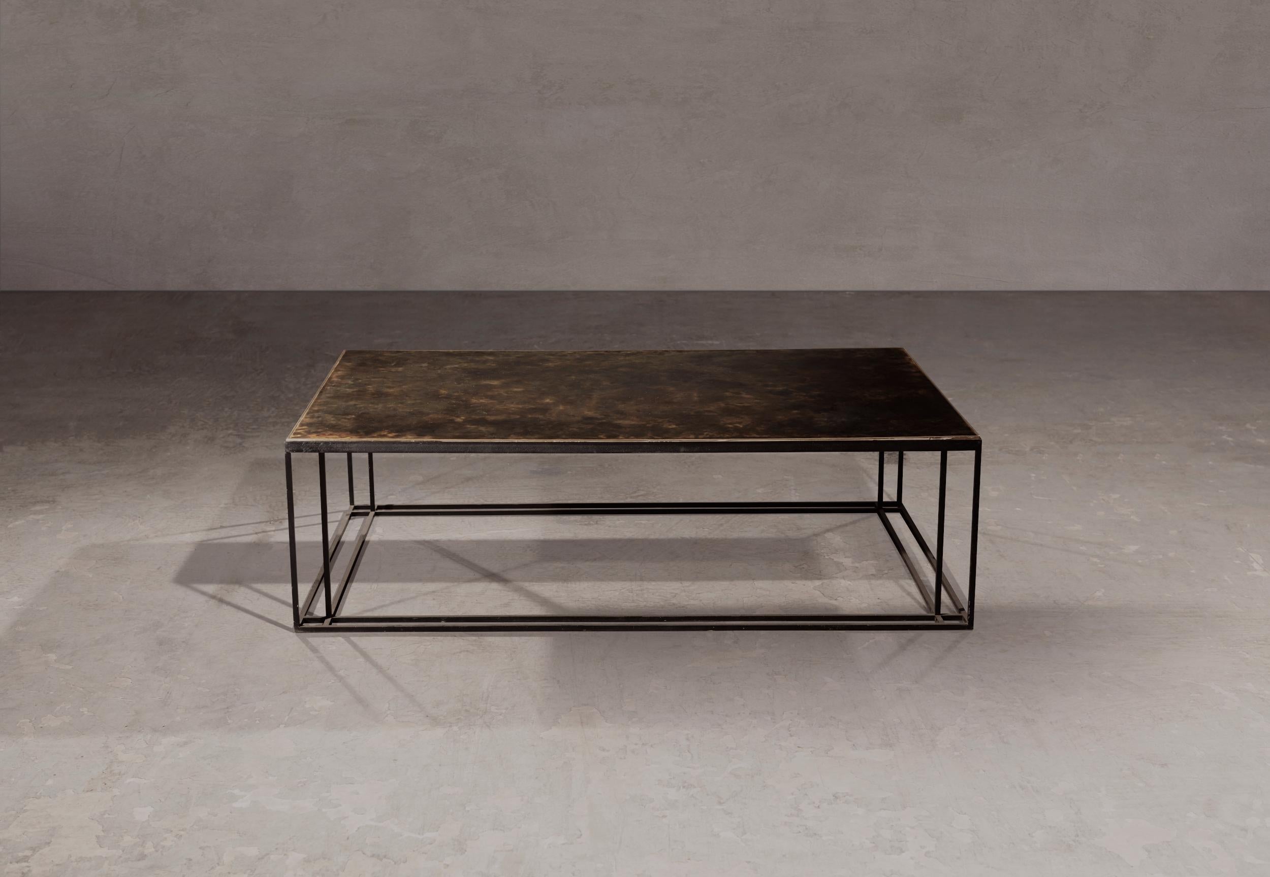 Contemporary Brass and Steel Handcrafted Coffee Table and Signed by Novocastrian