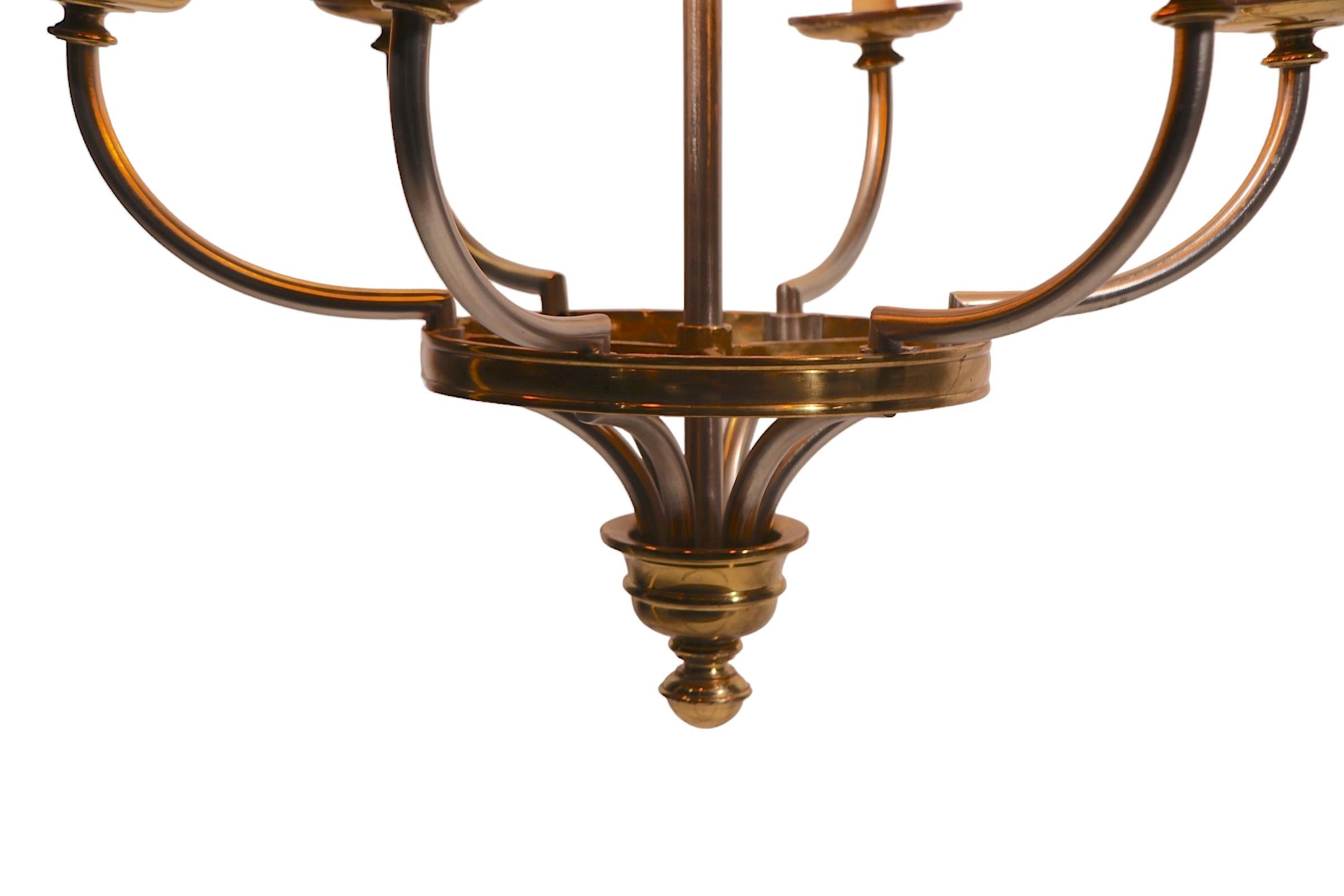 Brass and Steel Hollywood Regency Bouillette  Style Chandelier att. to Chapman 6