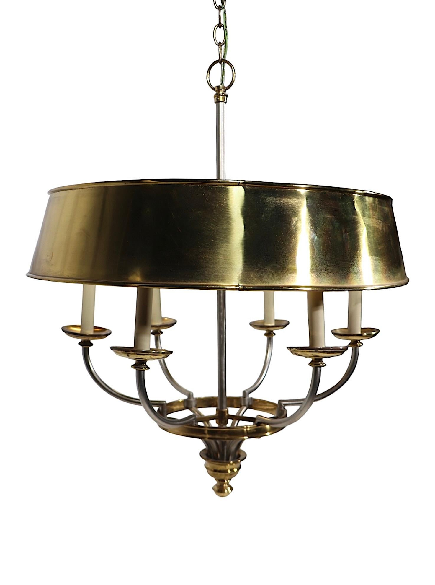 American Brass and Steel Hollywood Regency Bouillette  Style Chandelier att. to Chapman
