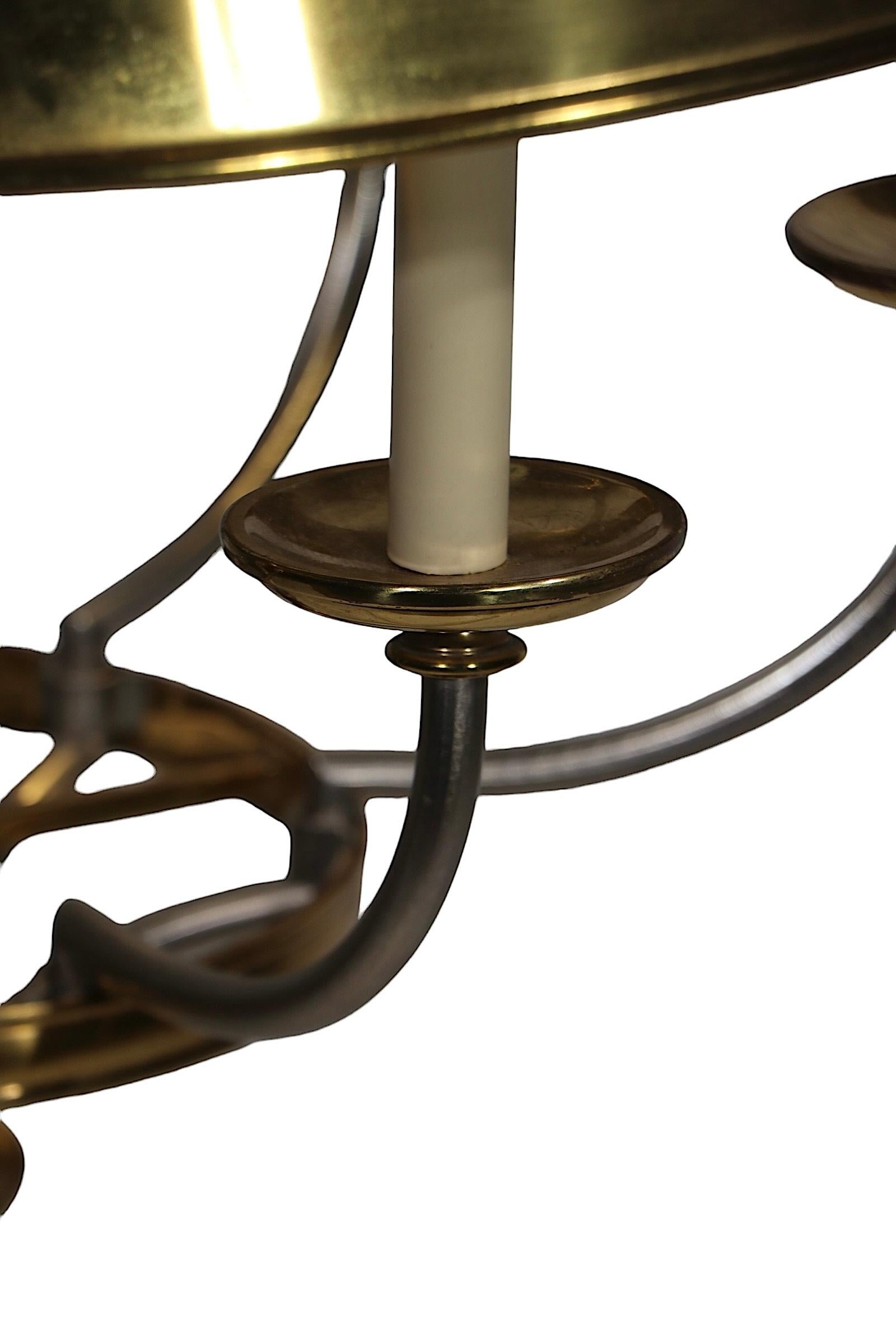 Brass and Steel Hollywood Regency Bouillette  Style Chandelier att. to Chapman 3
