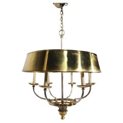 Brass and Steel Hollywood Regency Bouillette  Style Chandelier att. to Chapman