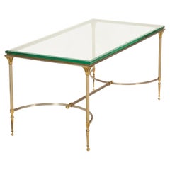 Brass and Steel Jansen Neoclassical Style Coffee Table