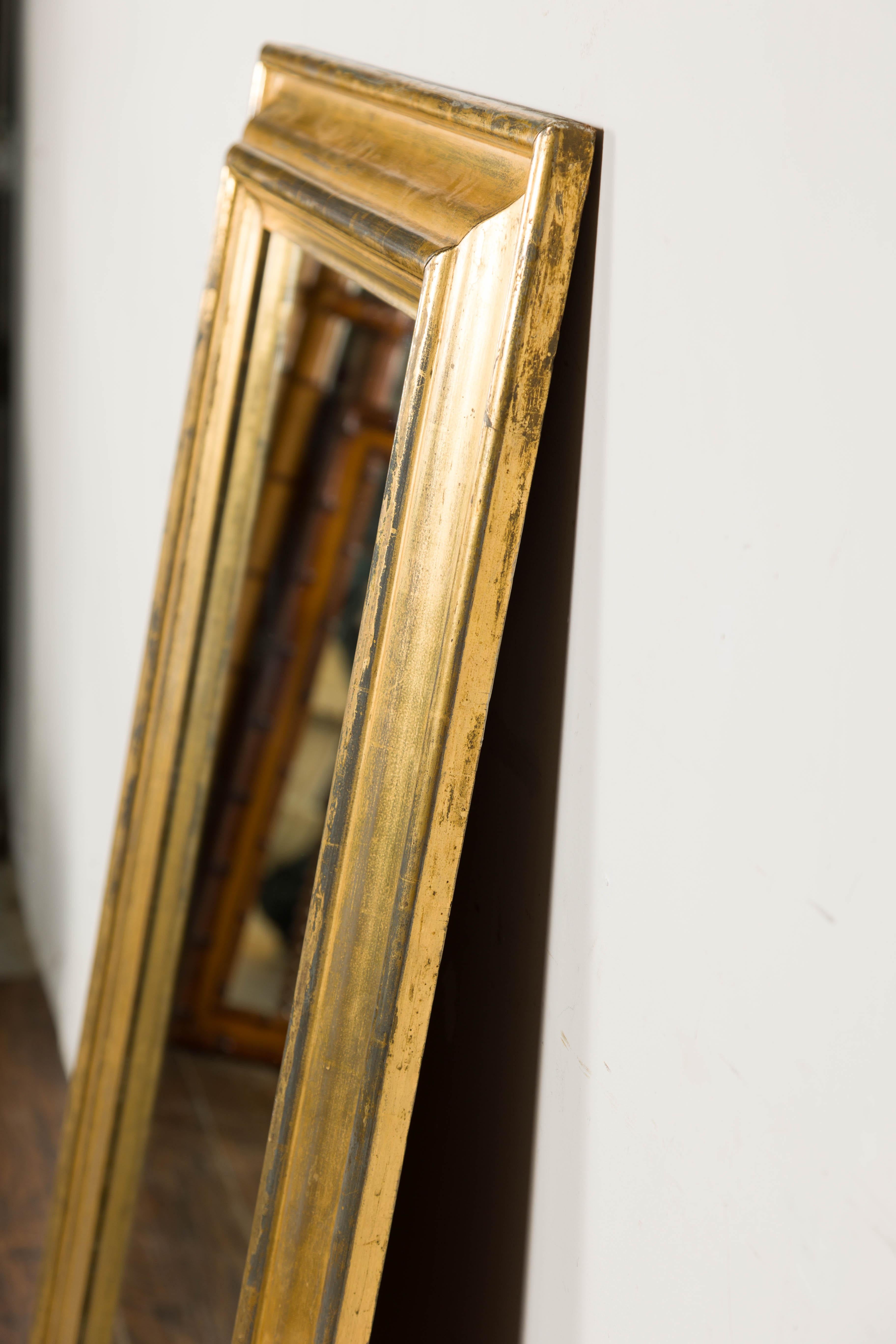 Brass and Steel Midcentury Italian Rectangular Mirror 9