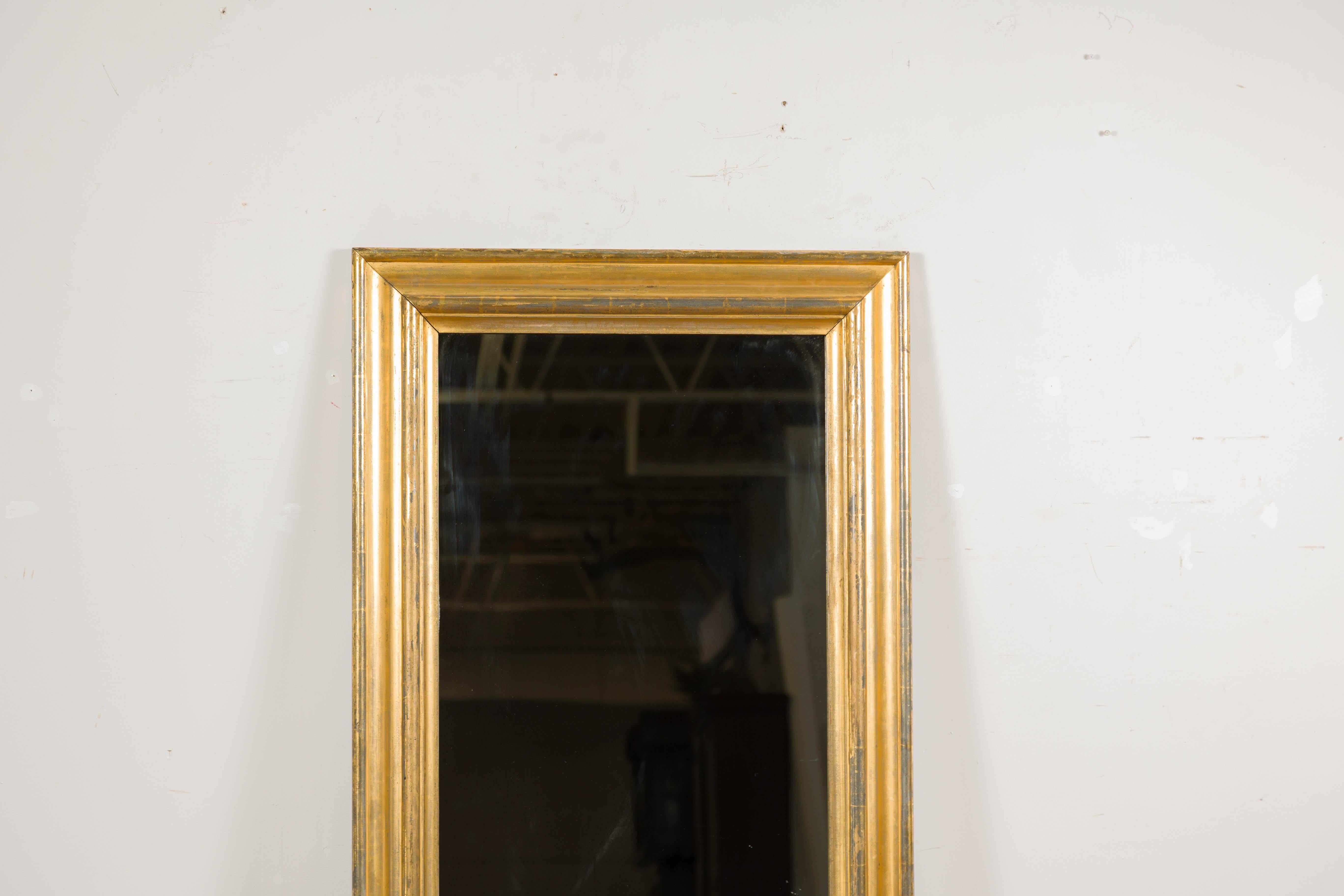 Brass and Steel Midcentury Italian Rectangular Mirror 1