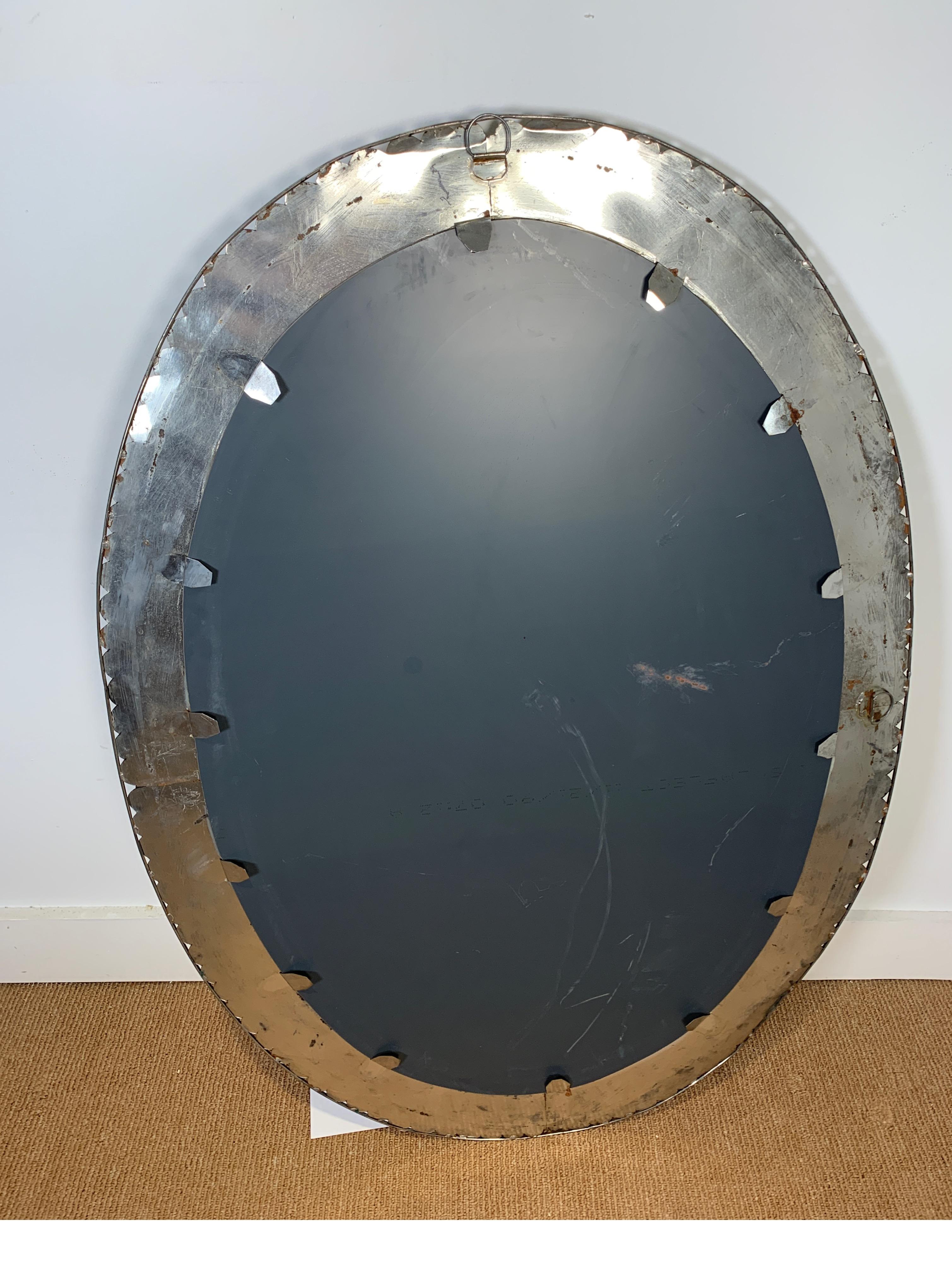 Brass and Steel Oval Mirror 3