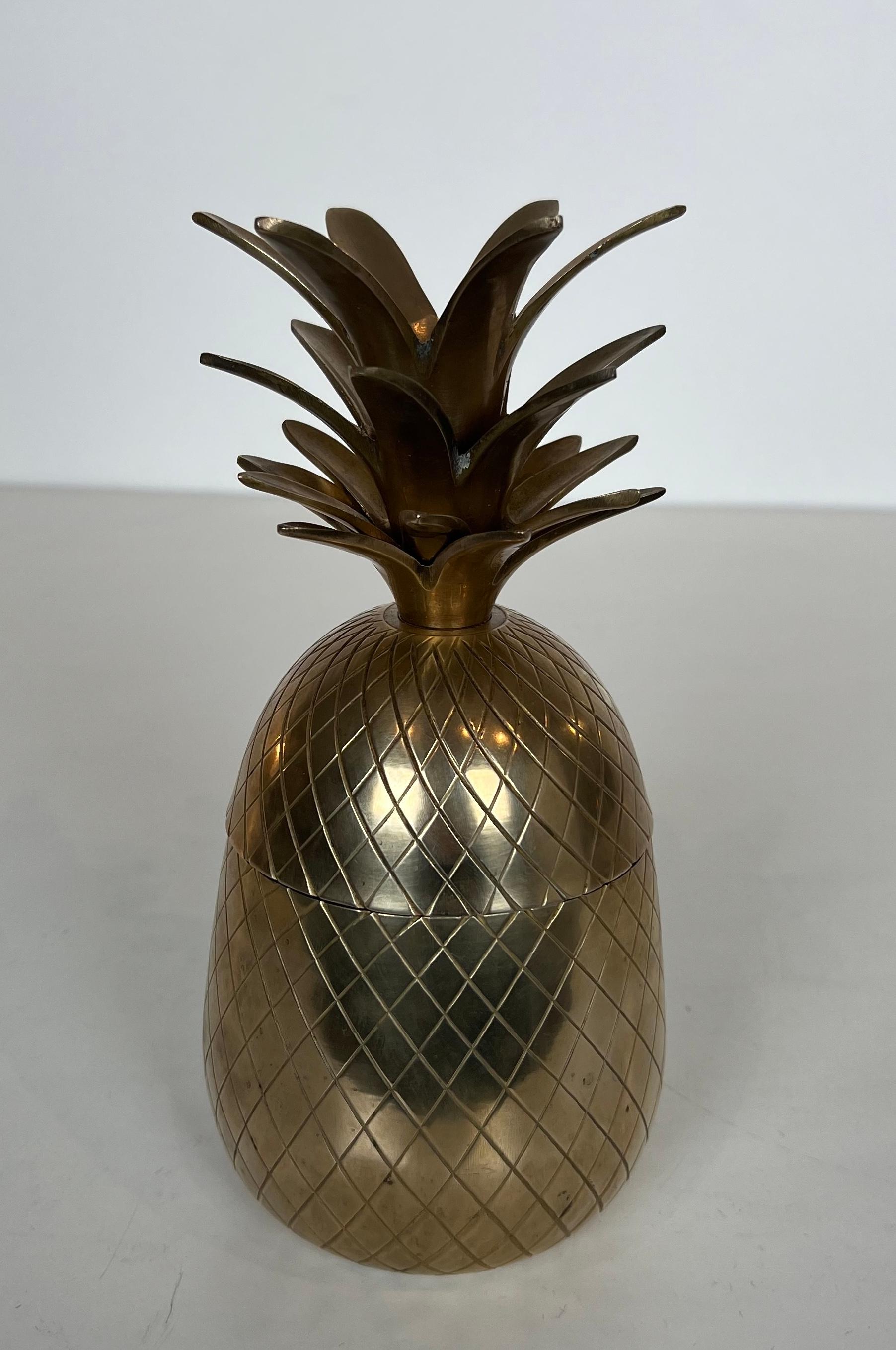 Eiskübel für Ananas aus Messing und Stahl (Moderne der Mitte des Jahrhunderts) im Angebot