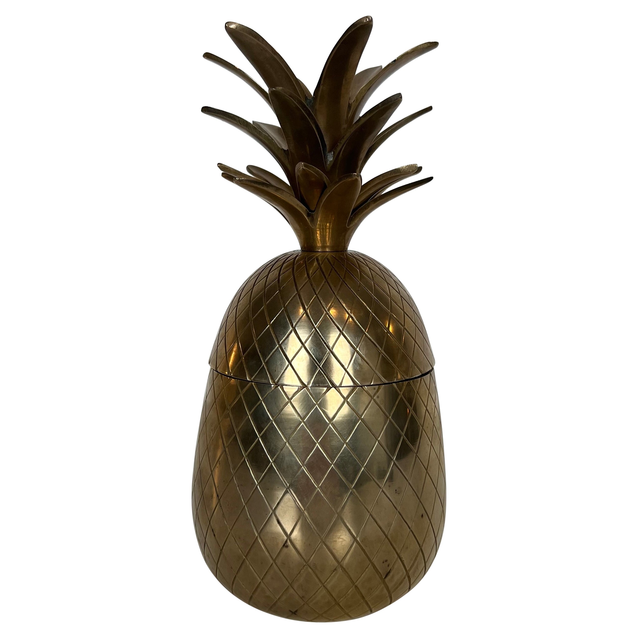 Eiskübel für Ananas aus Messing und Stahl im Angebot
