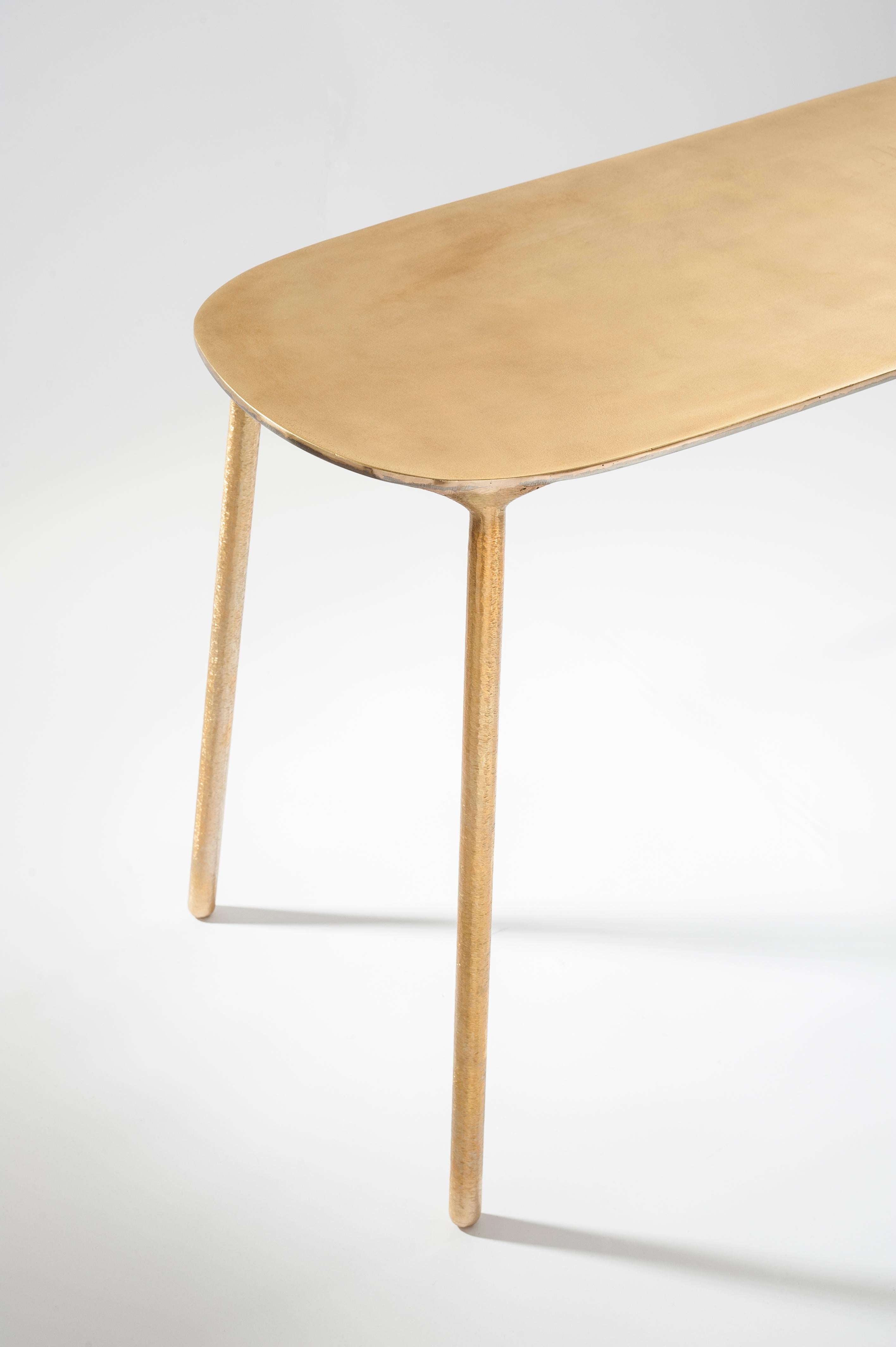 Brass and Steel Side Table by Lukasz Friedrich In New Condition In Geneve, CH