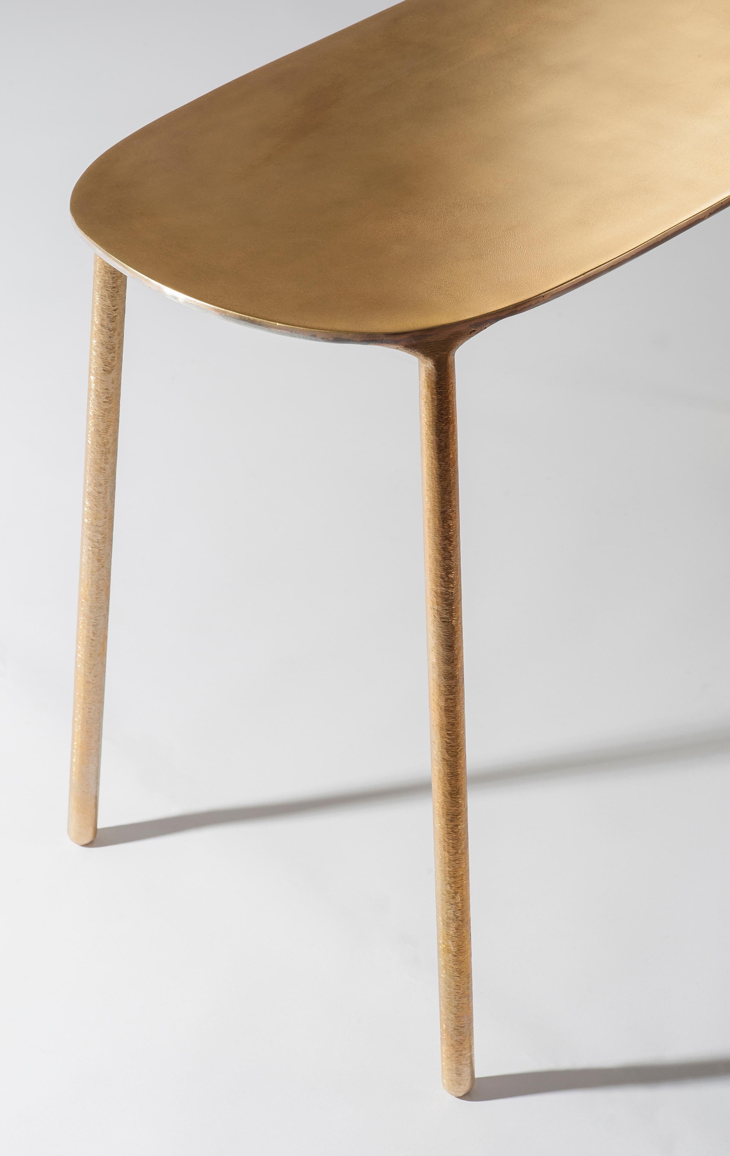 Brass and Steel Side Table by Lukasz Friedrich For Sale 2
